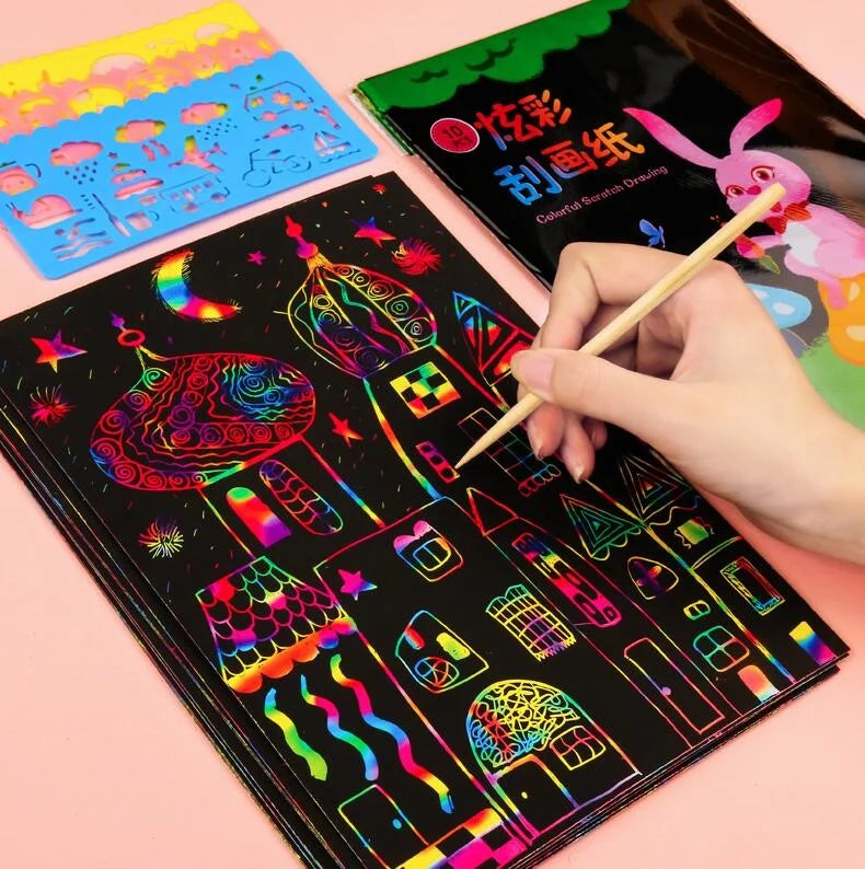 Magic Rainbow Scratch Art Paper 🌈🎨