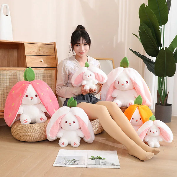 Bunny Buddies - Plush Toys Closed For Fruits, Pillow Stuffed Soft Plush Rabbits Baby Toys For Kids